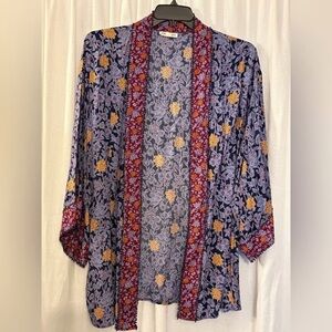 Westport Floral Robe - Blue and Red